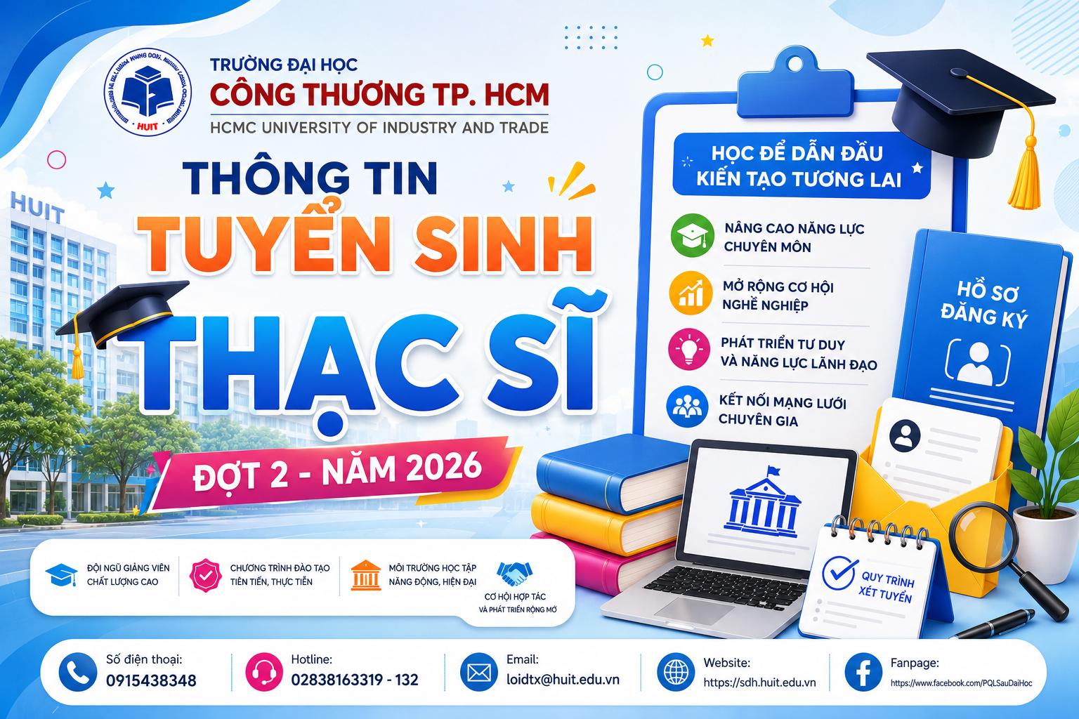 Thông báo tuyển sinh trình độ thạc sĩ đợt 2 năm 2026