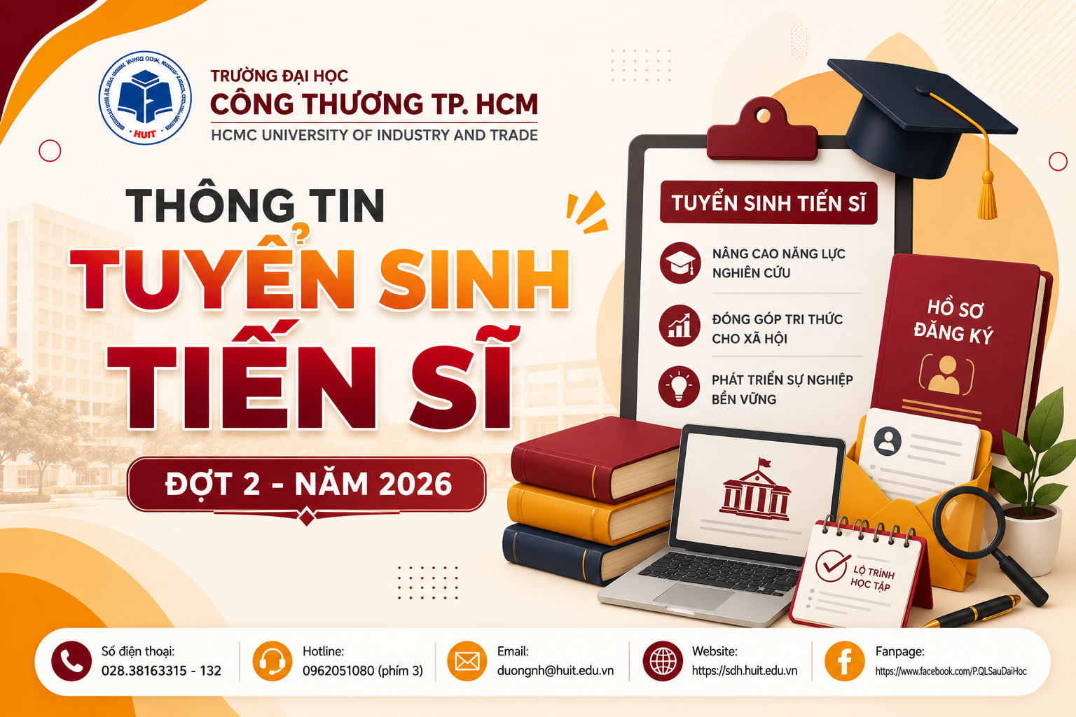 Thông báo tuyển sinh trình độ tiến sĩ đợt 2 năm 2026