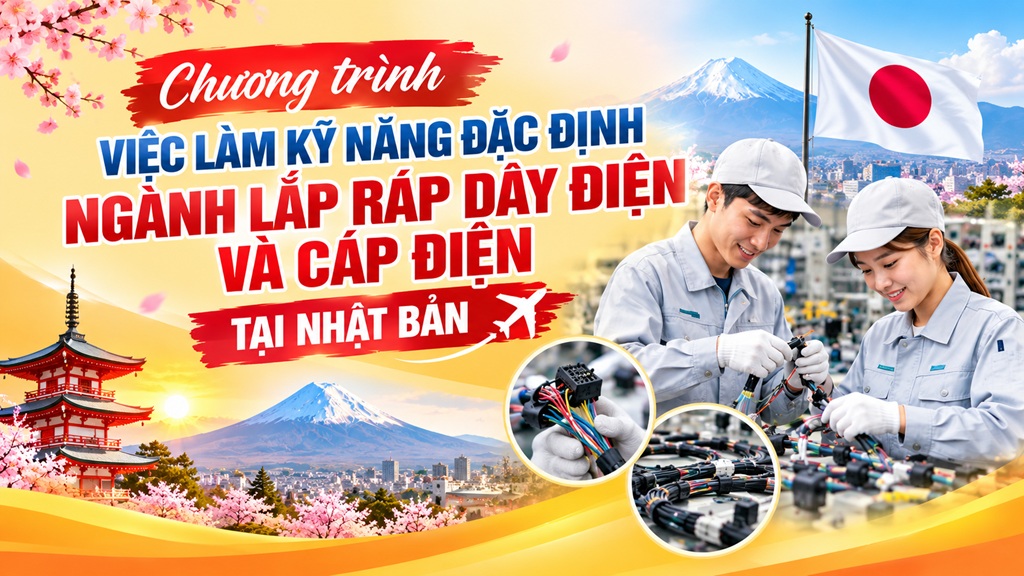 Chương trình việc làm kỹ năng đặc định ngành lắp ráp dây điện và cáp điện năm 2027 tại Nhật Bản