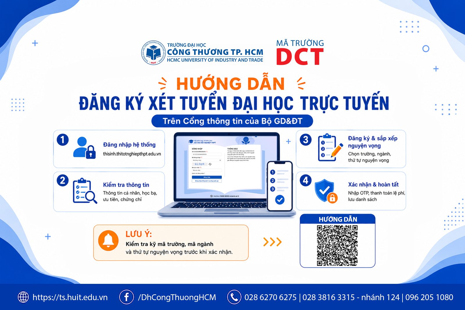 Hướng dẫn thí sinh đăng ký xét tuyển đại học trực tuyến trên cổng của Bộ GD-ĐT