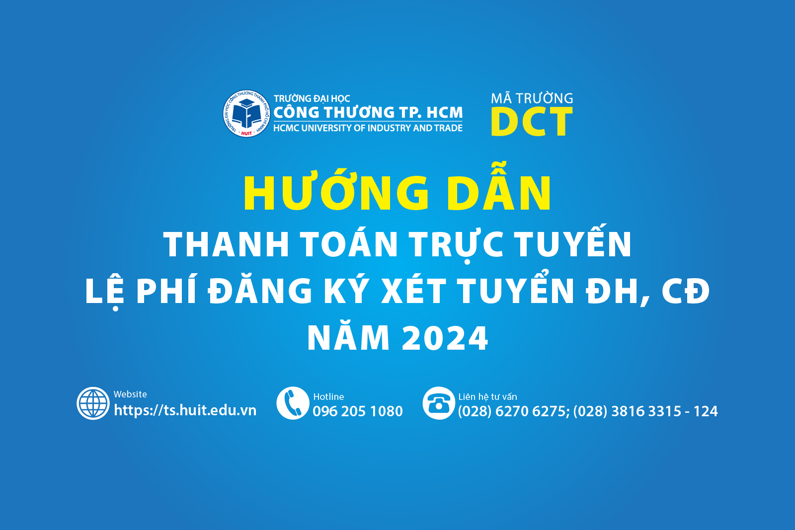 Hướng dẫn thanh toán lệ phí đăng ký xét tuyển năm 2024