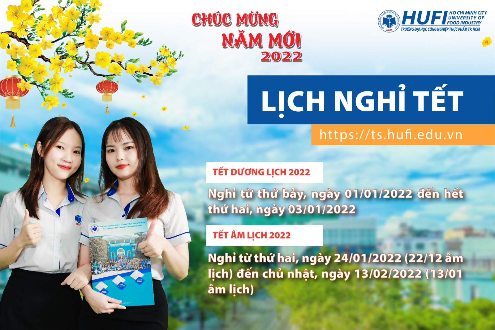 Thông báo lịch nghỉ Tết Dương lịch, Tết Nguyên đán Nhâm Dần năm 2022