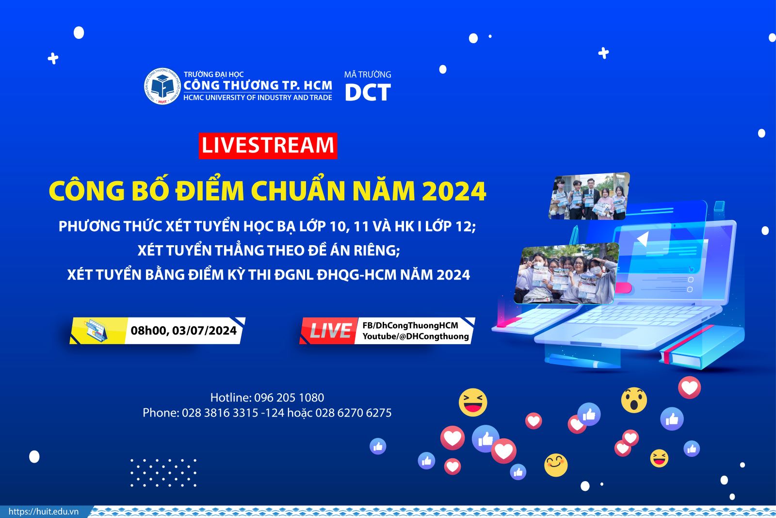 Live Công bố điểm chuẩn năm 2024 PTXT học bạ, xét tuyển thẳng và điểm ĐGNL ĐHQG - HCM 2024