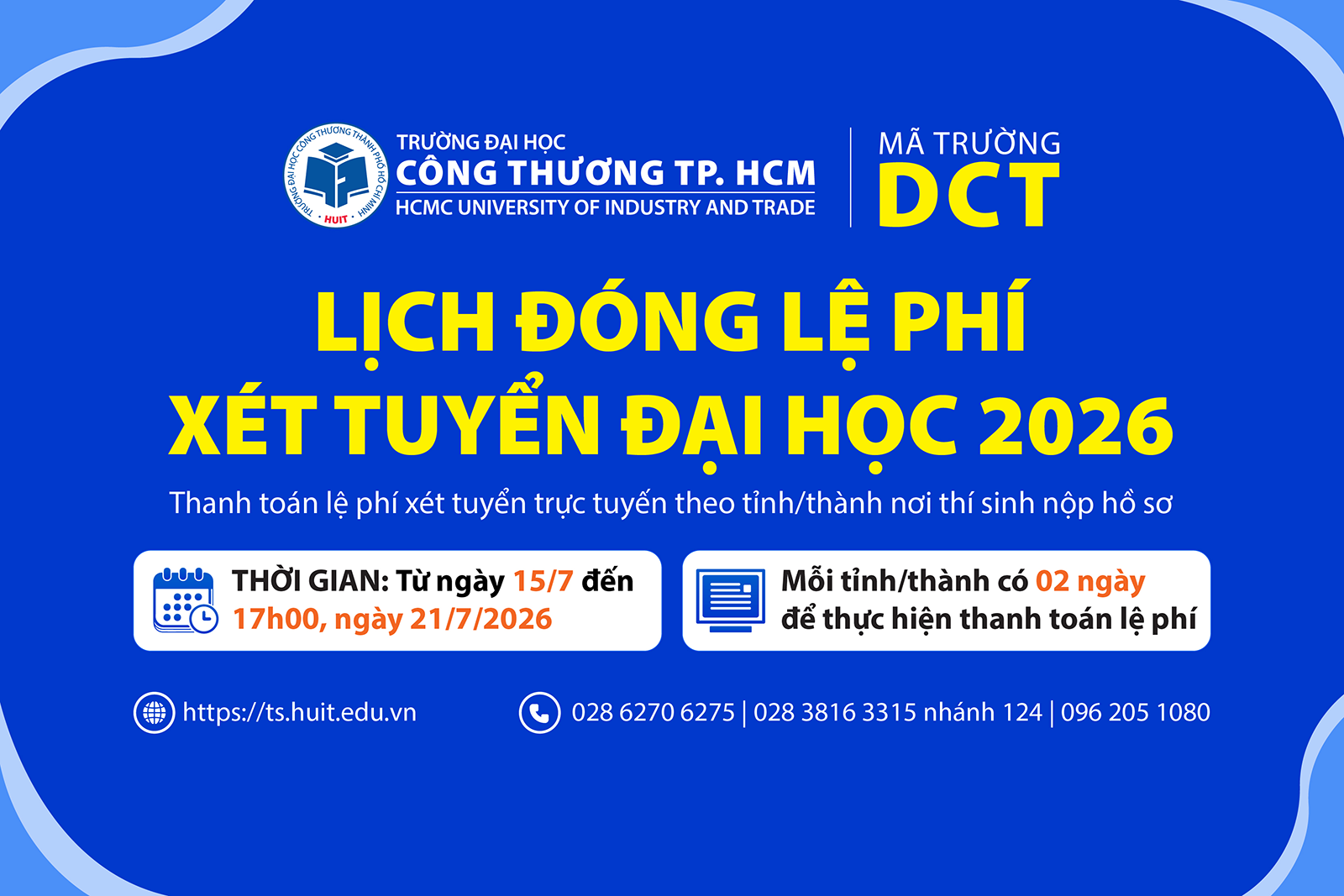 Hướng dẫn thí sinh nộp lệ phí xét tuyển đại học trực tuyến năm 2026