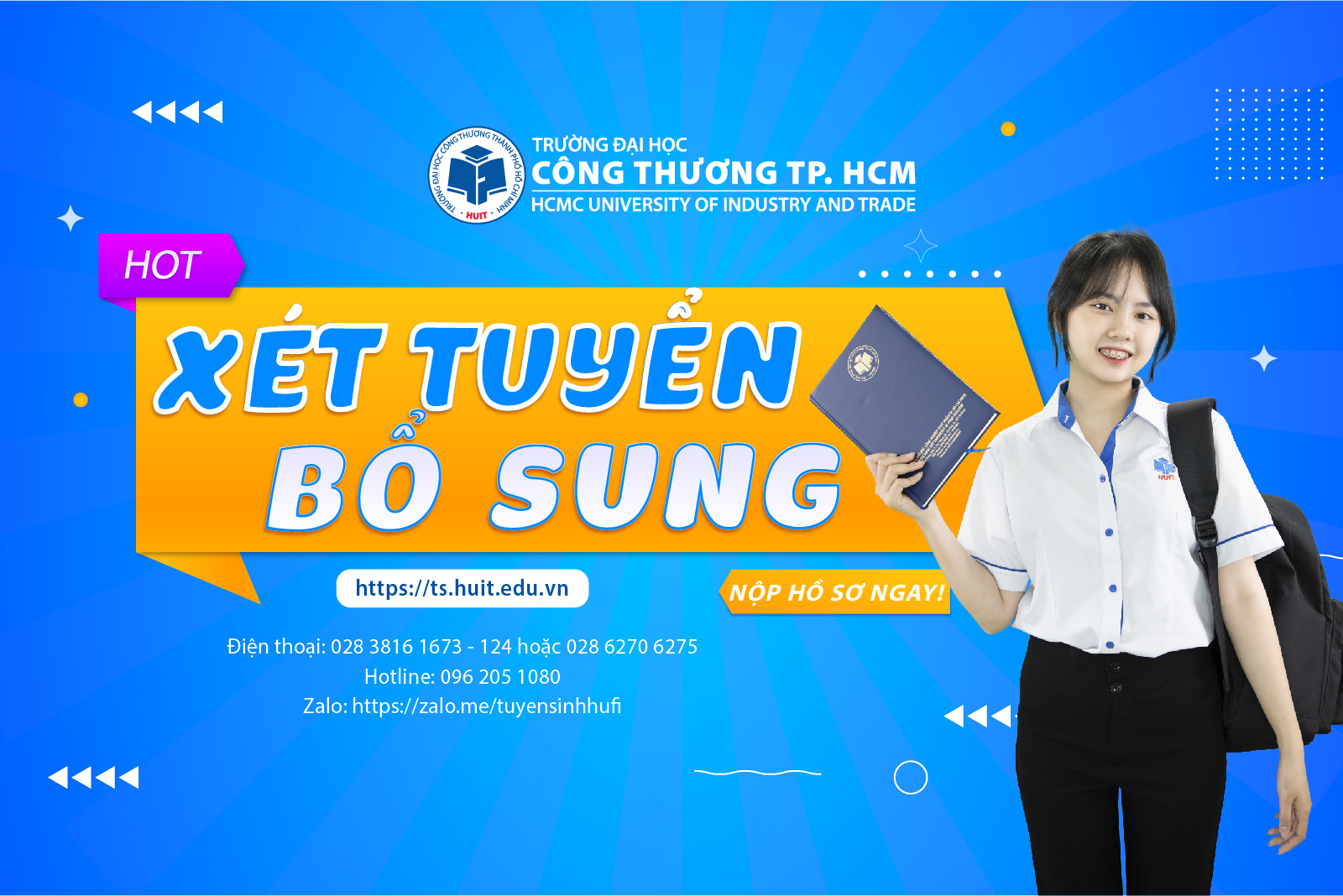 Trường Đại học Công Thương TP.HCM xét tuyển bổ sung đợt 2